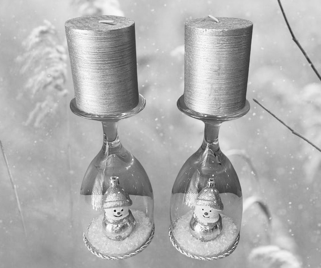 Wine Glass Candle Holders Candle Holders Candles Candle Etsy