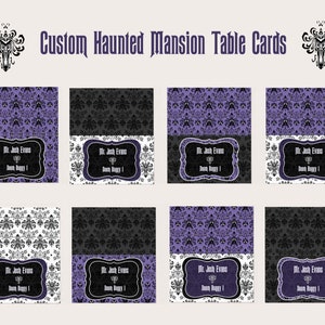 Printed DISNEY'S HAUNTED MANSION Wedding Table Seating Folded Place Cards Customized With Names
