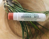 Organic Lip Balm - Shimmer Mint Organic Chapstick Peppermint Lip Balm All Natural Lip Balm Moisturizing Lip Balm Chapped Lips