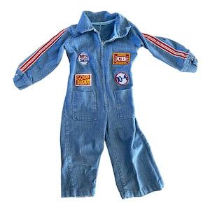Vintage boys denim jumper romper