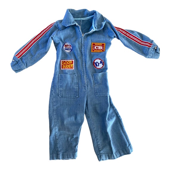 Vintage boys denim jumper romper