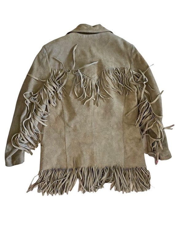 Vintage 1960s Pioneer Wear Suede Leather Fringe J… - image 4