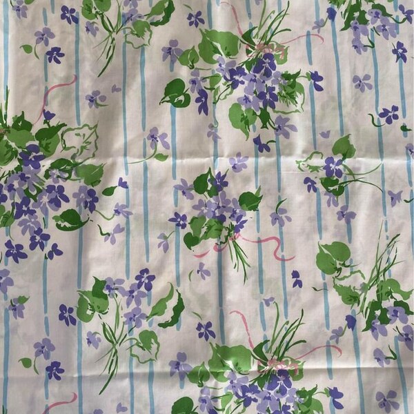 Vintage 1970s 80s Floral Flat Bedsheet