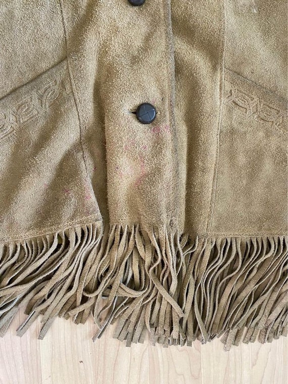 Vintage 1960s Pioneer Wear Suede Leather Fringe J… - image 5