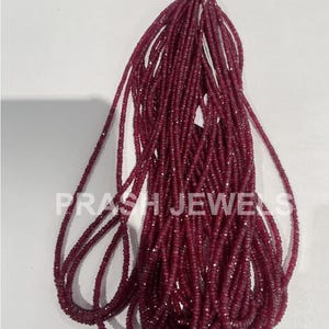 GORGEOUS! Longido Ruby Faceted Beads| Natural Ruby Rondelle Shape Beads| Loose Faceted Beads for Jewelry Making| Healing Gemstone Beads