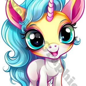 10 Baby Unicorn Clipart png, Unicorn clip art, commercial use