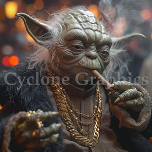 UTSKRIVBAR Original väggkonst digital nedladdning | Yoda konsttryck | Nedladdningsbart digitalt tryck | 'O.G. Yoda'