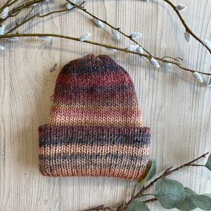Handmade Wool Chunky Knit Hat Variegated