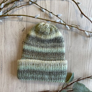 Handmade Wool Chunky Knit Hat Green