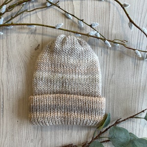 Handmade Wool Chunky Knit Hat Beige