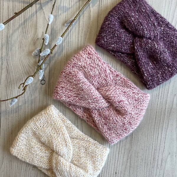 Twisted Headband - 100% Merino Wool  - Handmade Adult Size Ear-Warmers