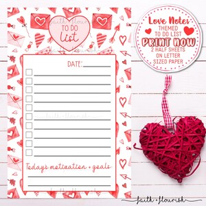 Printable To-Do List, Love Task Planner & Gift Checklist, Instant Download