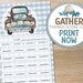 Printable Gather Bunco Score Card Sheet, Blue White Watercolor Pumpkins ...