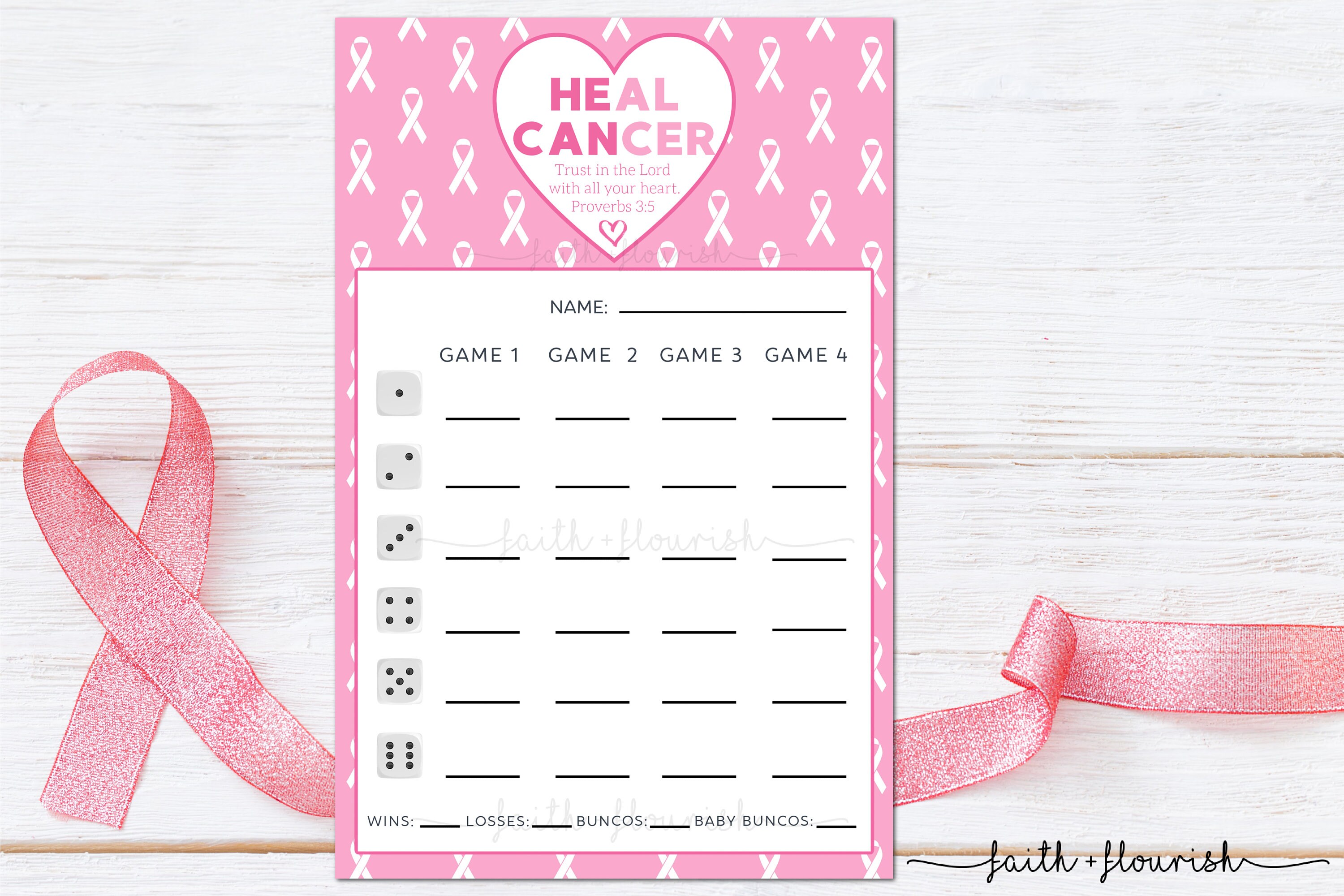 Printable Breast Cancer Bunco Score Card Sheet Breast Cancer Awareness Printable Breast Cancer Bunco Score Card Sheet Breast Cancer Awareness