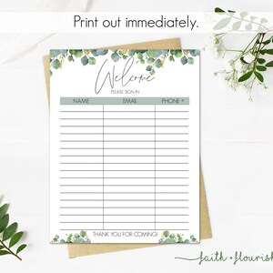 Printable Welcome Sign in Sheet | Real Estate and Open House Flyer ...