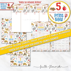 Printable Back to School Bunco Bundle Set, Teacher Bunco, School Staff Bunco, Teacher Game, Classroom Game, Print Now