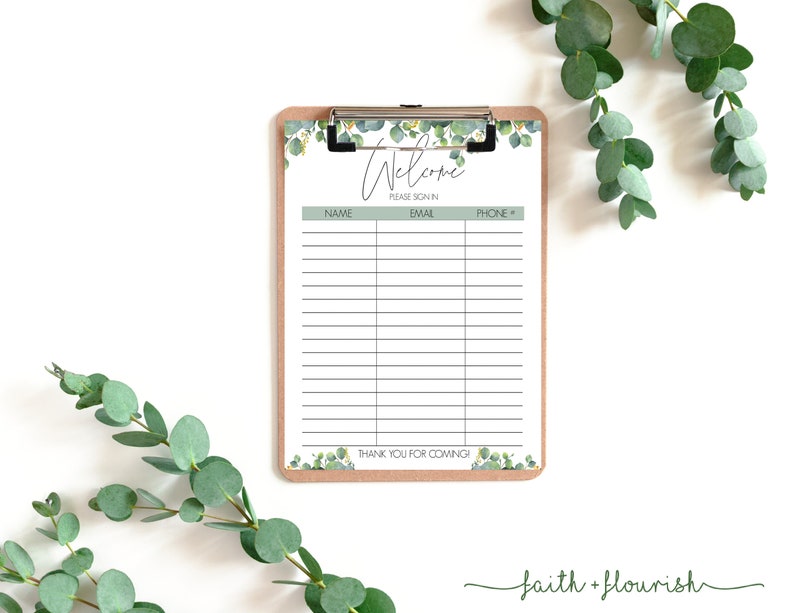 Printable Welcome Sign in Sheet | Real Estate and Open House Flyer ...