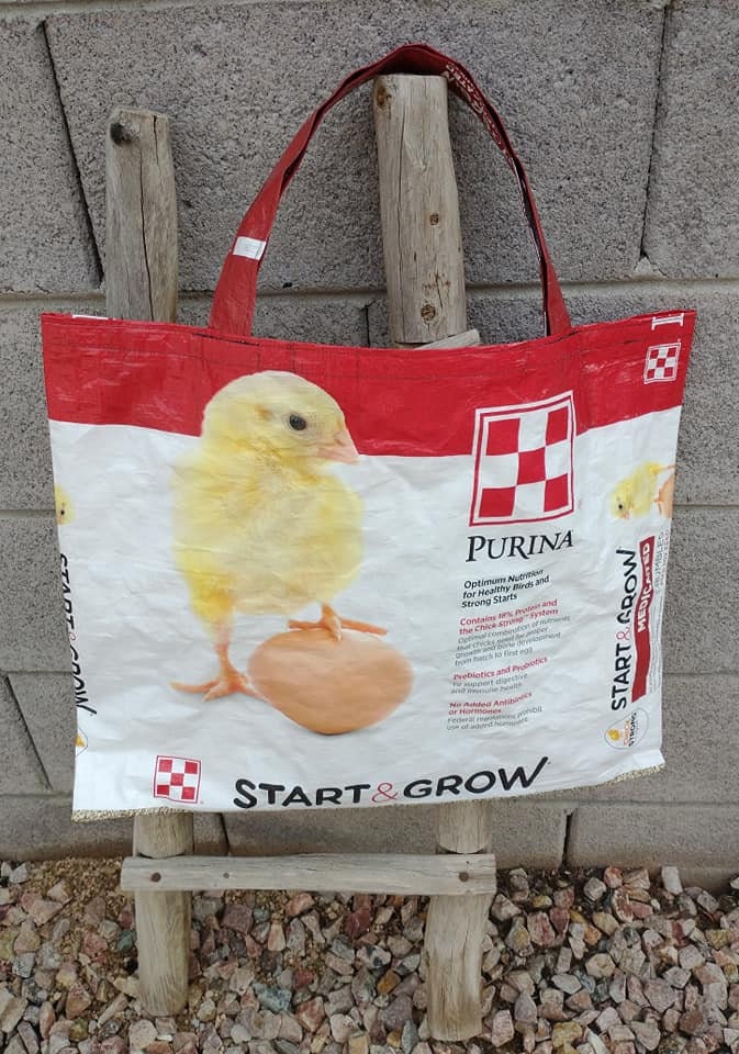 Repurposed Chicken Feed Bag Recycled Up cycled Chicken Feed Etsy