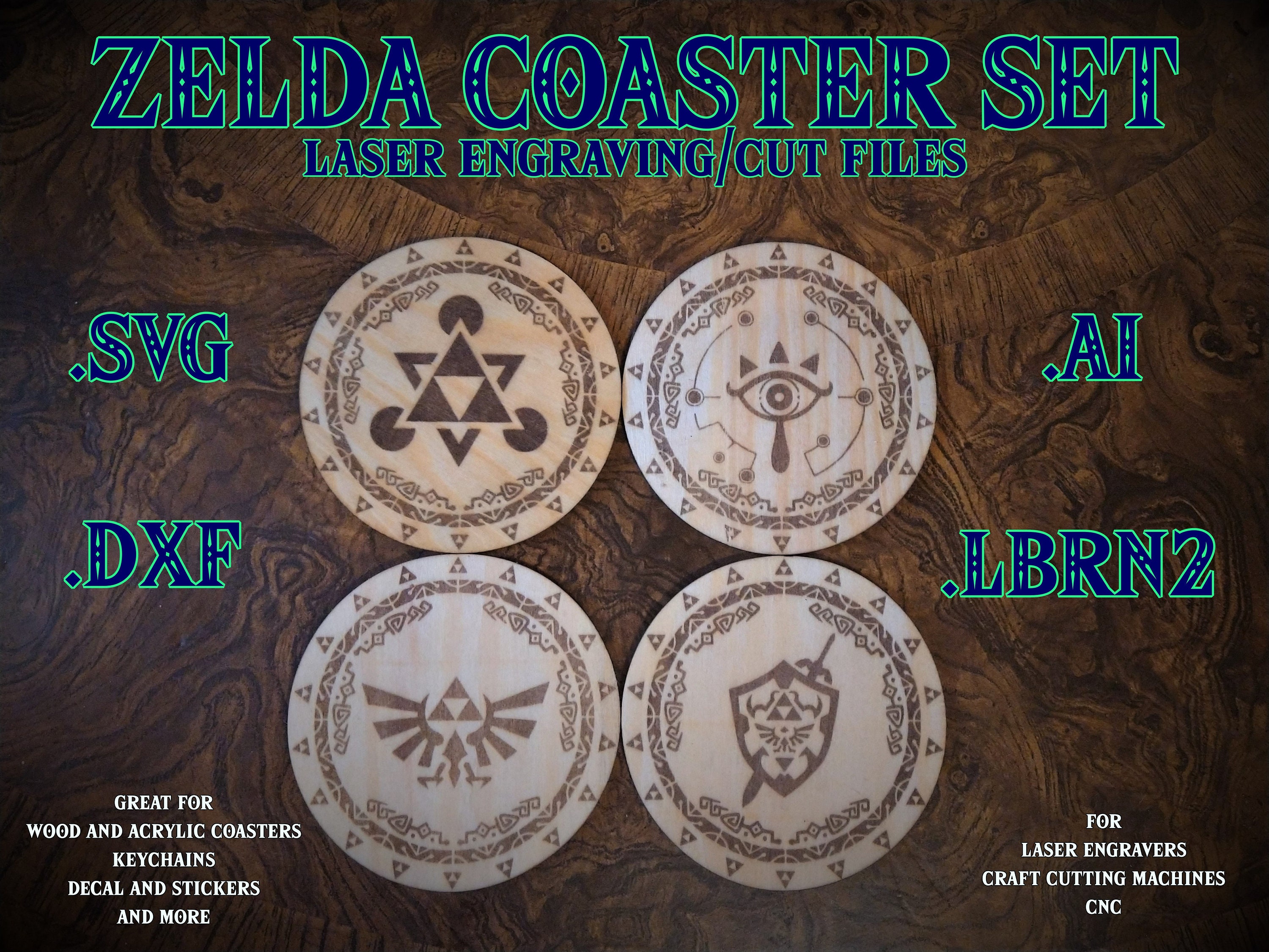 Zelda Coaster Engrave and Cut File Download Etsy