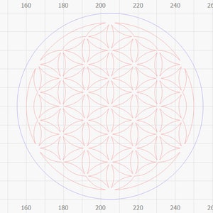 fleur de vie géométrie sacrée laser coaster découpe et fichier de gravure. Fichiers .svg .dxf et .lbrn2 image 2