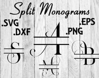 split monogramme fantaisie lettre numérique télécharger .svg .eps .dxf .png