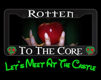 Rotten To The Core License Plate Frame, Poison Apple, Disney Snow White Inspired