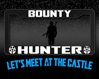 Marco para matrícula de cazarrecompensas inspirado en los Jedi.