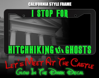 Marco de matrícula de fantasmas autoestopistas que brillan en la oscuridad