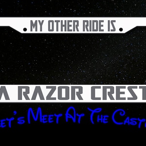 Mandalorian Inspired My Other Ride Is A Razor Crest License Plate Frame, Jedi Inspired