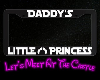 Daddy's Little Princess License Plate Frame, Princess Leia Star Wars Inspired License Plate Frame