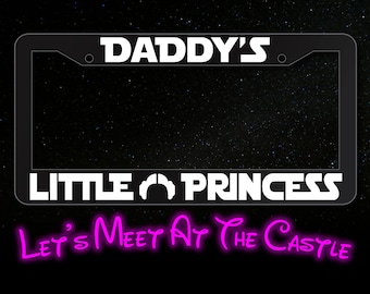 Marco de matrícula «La princesita de papá», inspirado en Star Wars