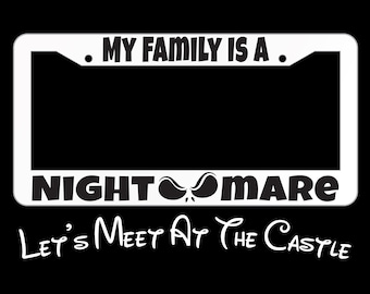 Marco de matrícula inspirado en Pesadilla antes de Navidad, inspirado en Jack Skellington