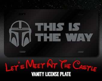 Placa de matrícula personalizada "This Is The Way", inspirada en los Jedi.