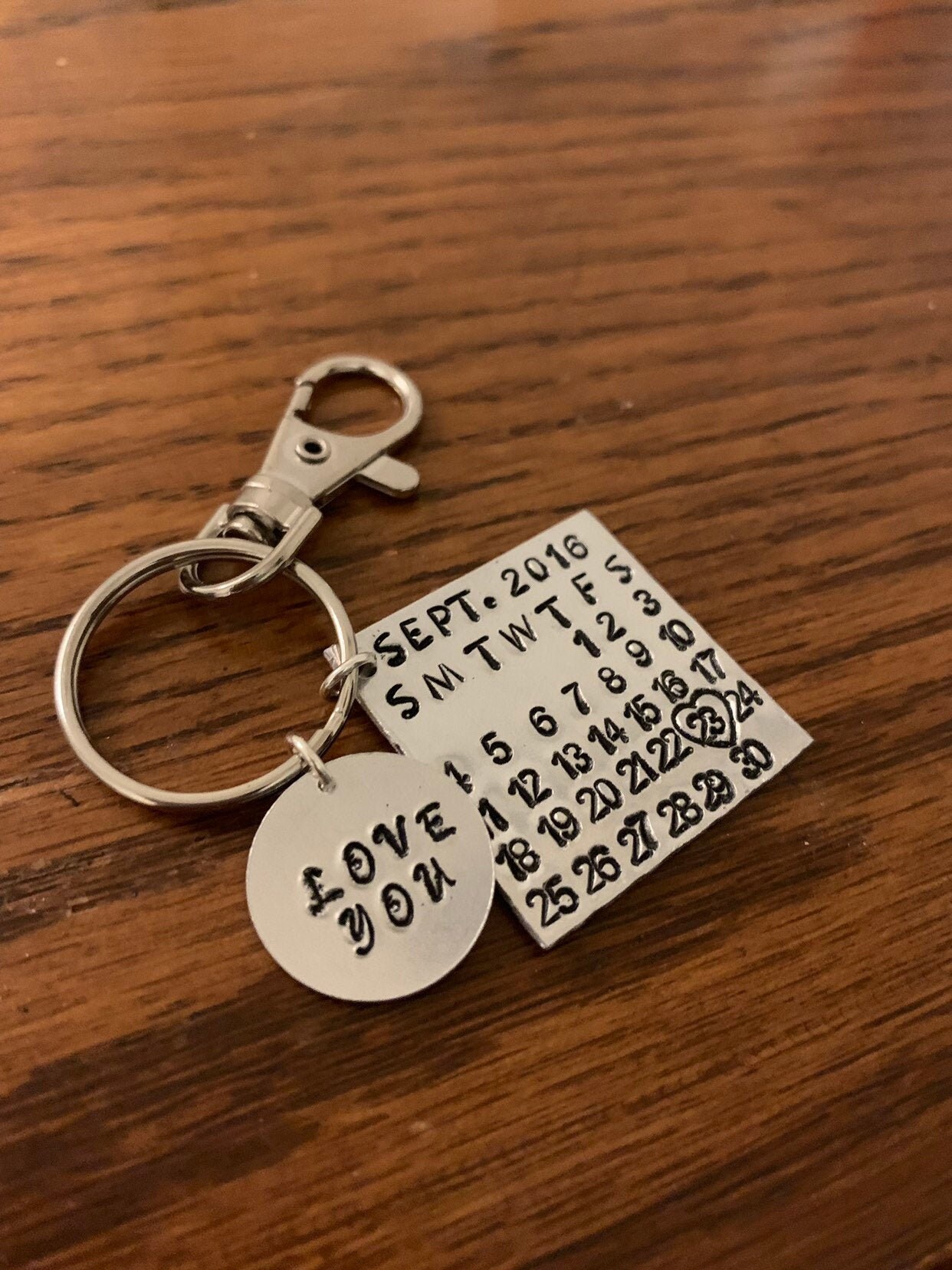 Calendar Keychain Special Date Keychain Anniversary Keychain Etsy