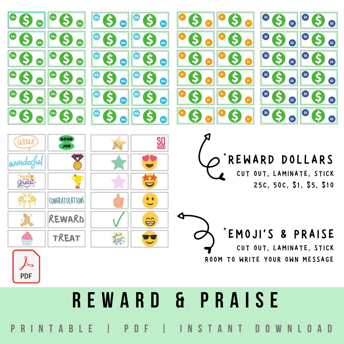 Kids Chore Chart Printable, Download, PDF / Routine Chart With 78 Icons ...