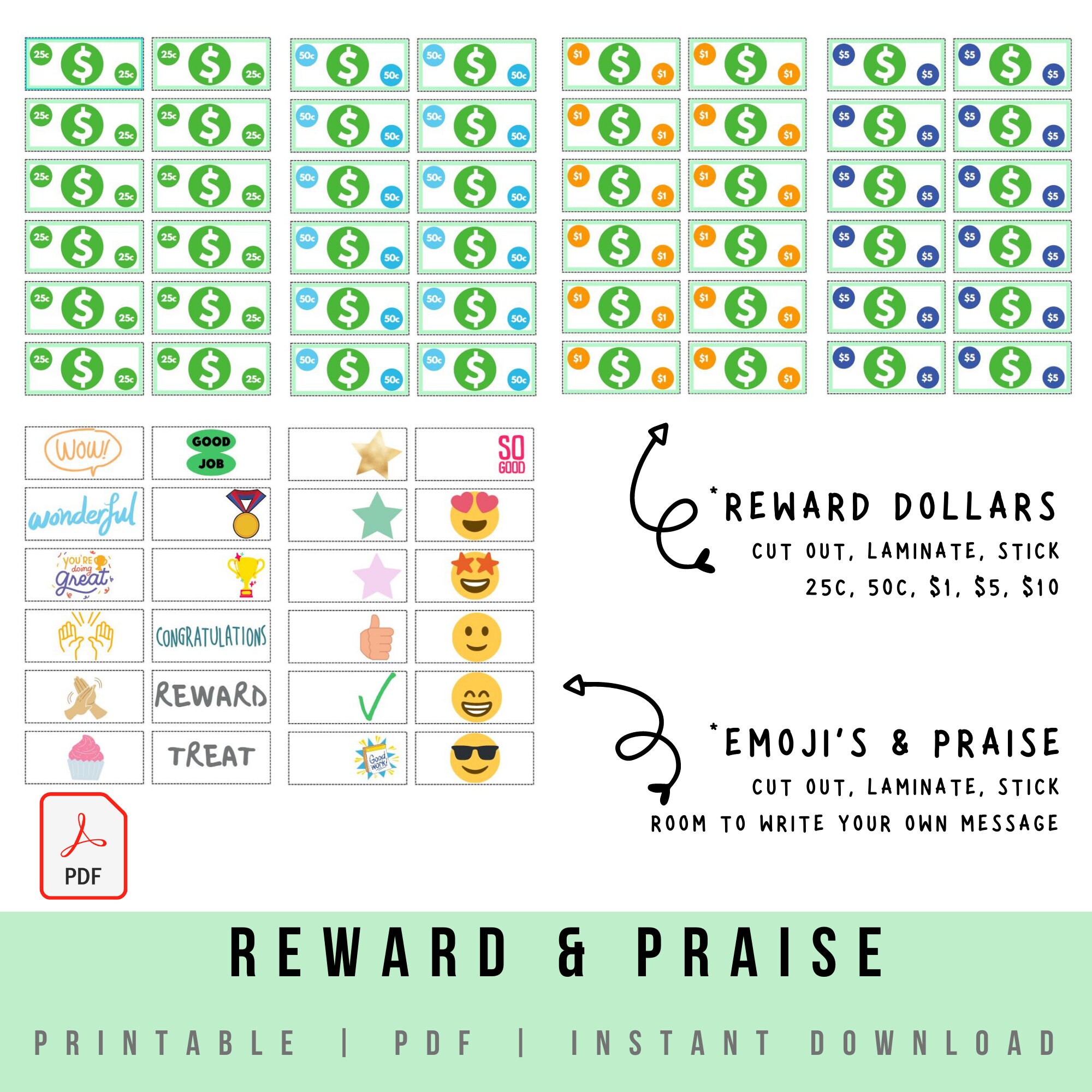Kids Chore Chart Printable, Download, PDF / Routine Chart - With 78 ...
