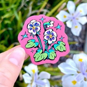 Adesivo de flores de amor-perfeito