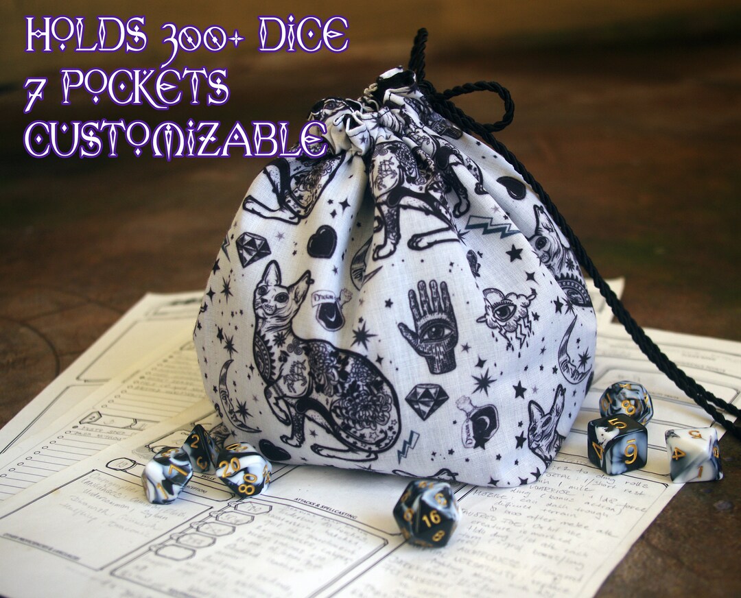 Dice Bag of Hoarding Large Drawstring Dice Bag With 71 Etsy