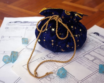 Drawstring Dice Bag: 8-Pocket RPG Organizer