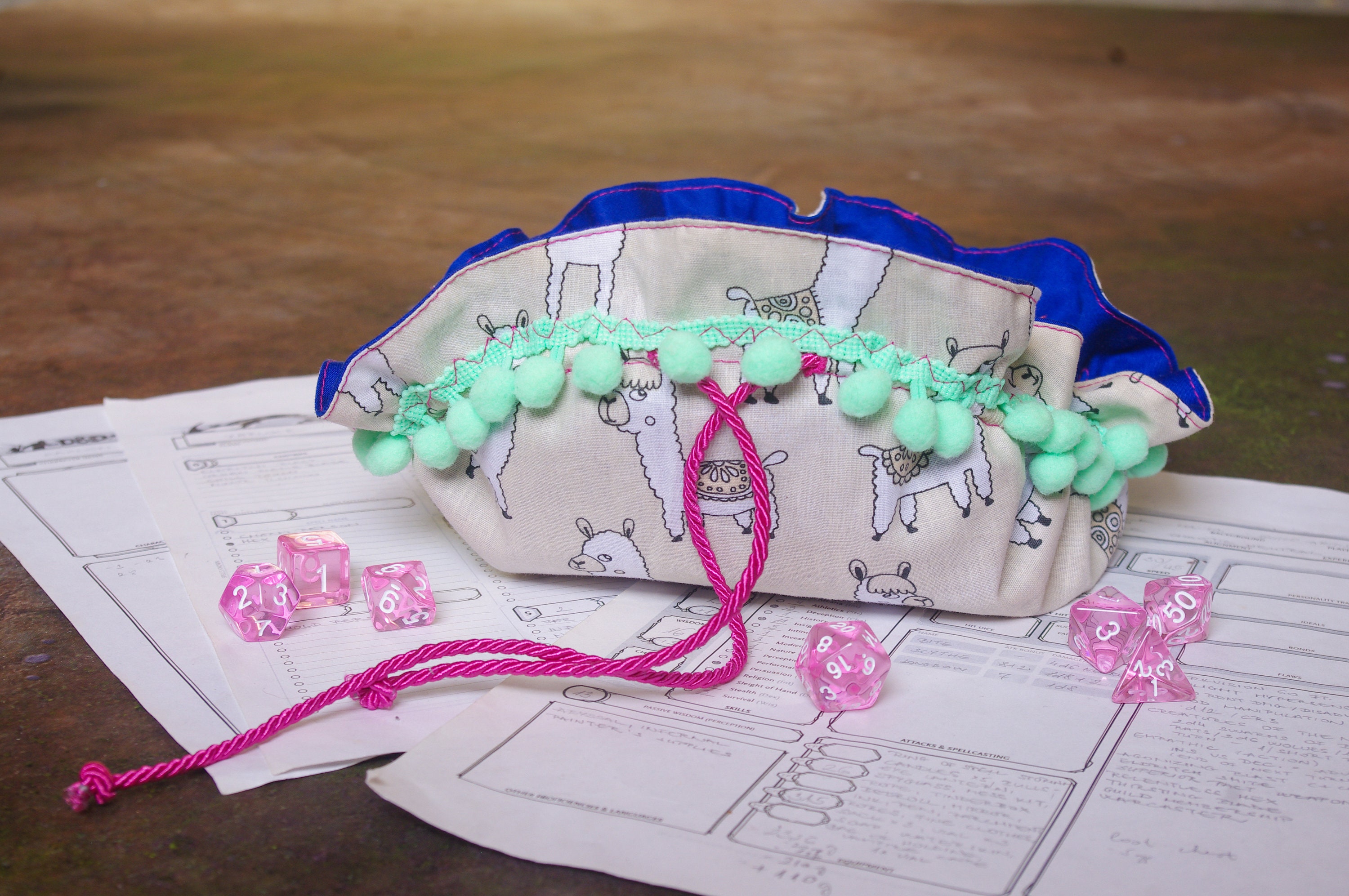 Lamas Large Drawstring Dicebag with 71 pockets | Etsy