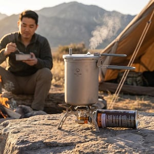 Valtcan Titanium Pressure Pot 1800ml Rice Cooker Camping Locking Lid Ultralight Backpacking Cookware imagen 5