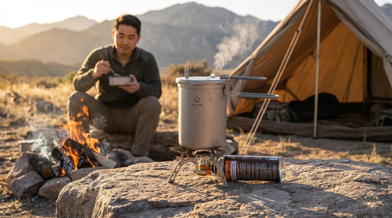 Valtcan Titanium Pressure Pot 1800ml Rice Cooker Camping Locking Lid Ultralight Backpacking Cookware imagen 5