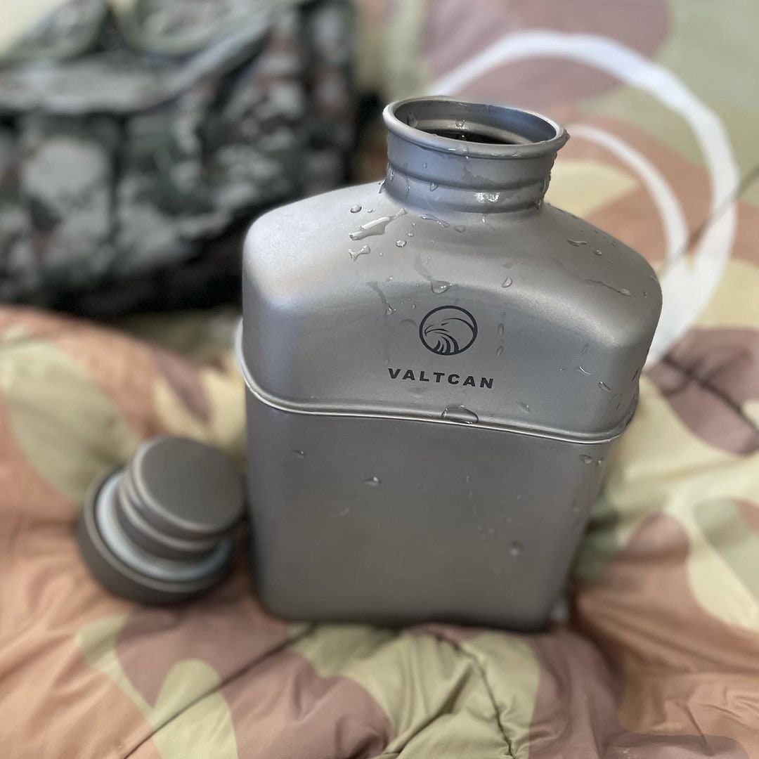 Valtcan Titanium Canteen Mess Kit Military Design 1100ml 37oz Capacity
