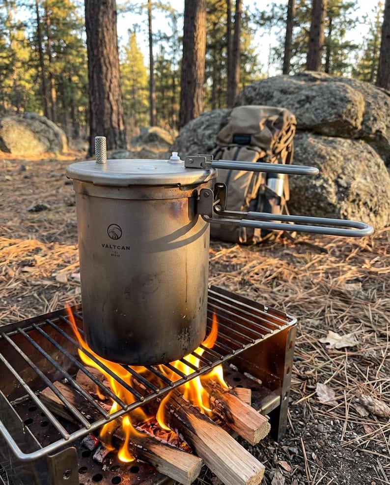 Valtcan Titanium Pressure Pot 1800ml Rice Cooker Camping Locking Lid Ultralight Backpacking Cookware imagen 8
