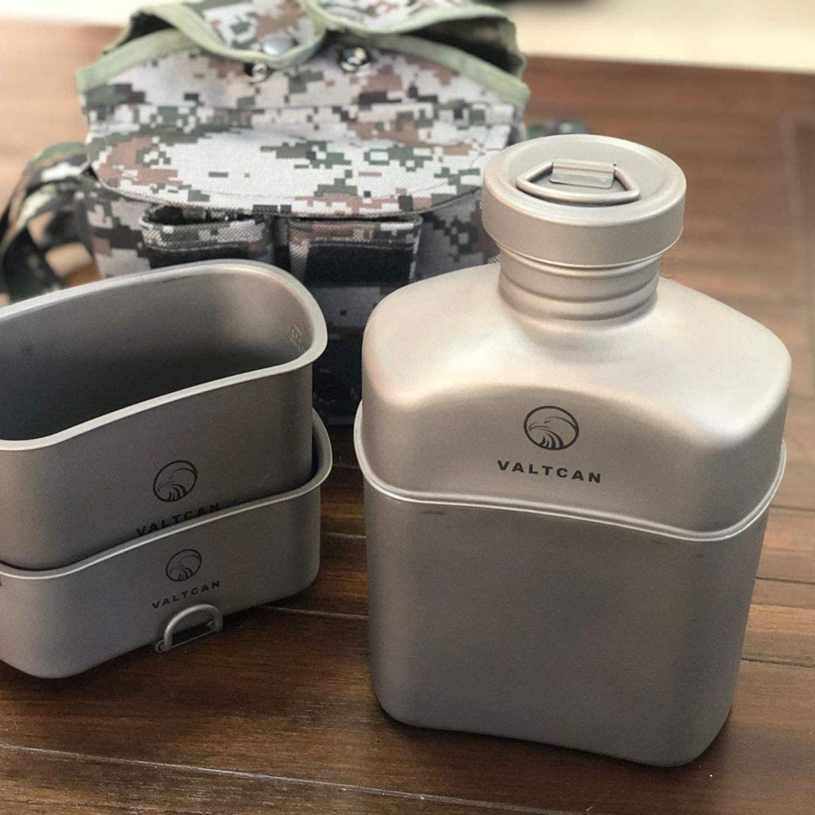 Valtcan Titanium Canteen Mess Kit Military Design 1100ml 37oz Etsy