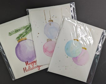 Christmas Card 3-Pack: Baubles