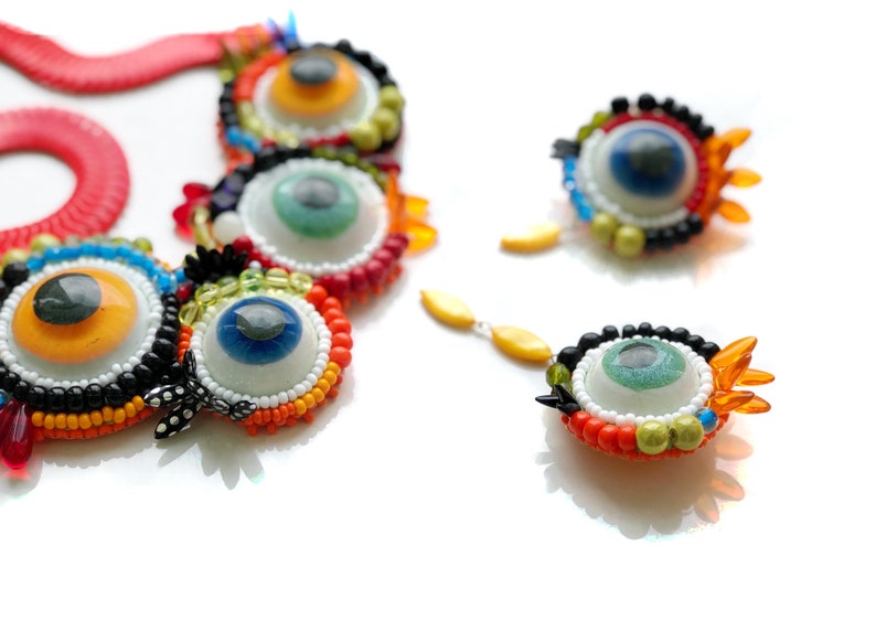Handmade Eyes Necklace with Eyes Big Eyes