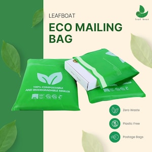 Compostable Mailing Bags: Eco-Friendly Corn Starch Mailers - 3 Sizes