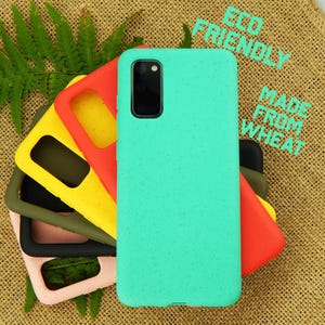 Coque de portable biodégradable et respectueuse de l'environnement pour Samsung S20 S21 S22 S23 S24 A13 A14 A25 A35 A53 A54 Plus Ultra FE compostable à base de paille de blé