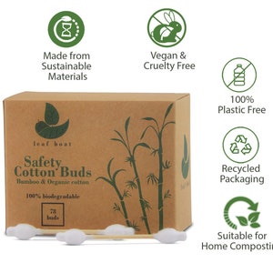 Baby Safety Cotton Buds Pack of 1 or 3 Bamboo GOTS Certified Organic Compostable Biodegradable Eco Friendly Plastic Free Vegan Bild 7